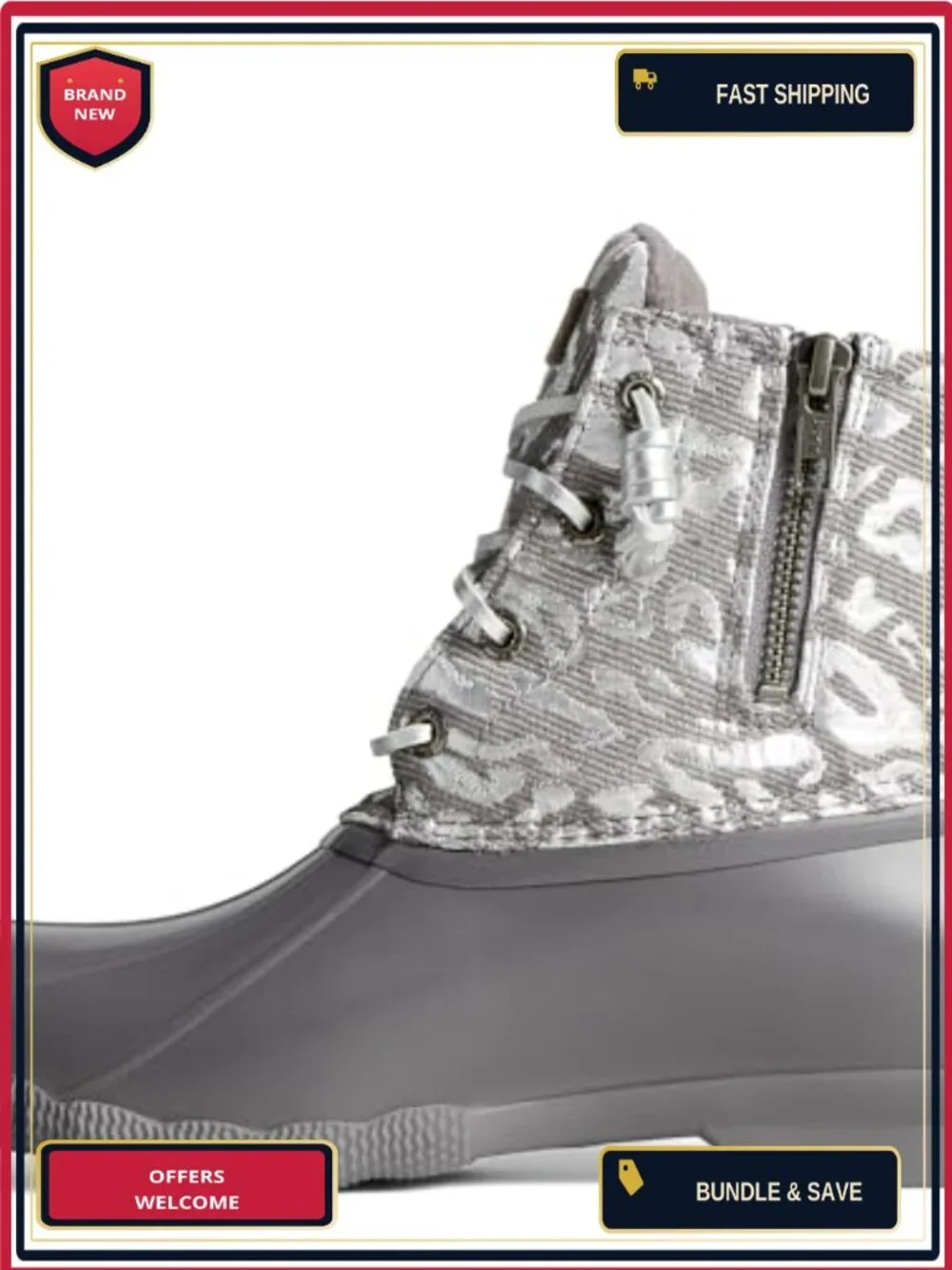 Sperry Women's Ankle Rain Boots - Rubber Duck Shell, Wave-Siping, Waterproof